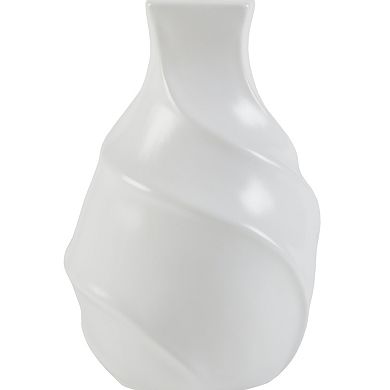 White Swirl Ceramic Accent Table Lamp