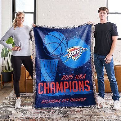 Oklahoma City Thunder 2025 Champs Woven Tapestry Throw Blanket
