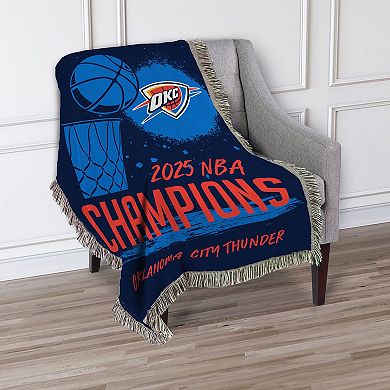 Oklahoma City Thunder 2025 Champs Woven Tapestry Throw Blanket