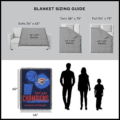 Oklahoma City Thunder 2025 Champs Woven Tapestry Throw Blanket