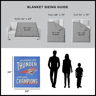 Oklahoma City Thunder NBA Net Gain 50" x 60" Silk Touch Throw Blanket