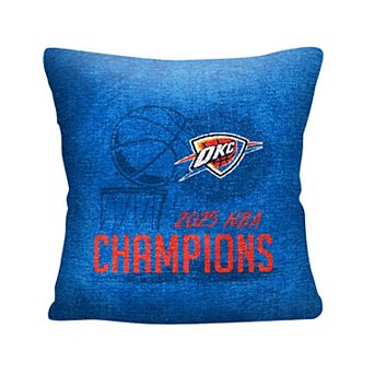 Oklahoma City Thunder 2025 Champs Hoopla Double Sided 18" Tapestry Pillow