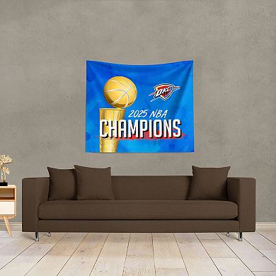 Oklahoma City Thunder 2025 Champs Banner Up Printed Wall Hanging