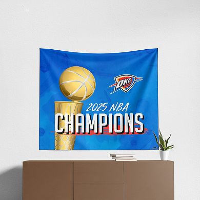 Oklahoma City Thunder 2025 Champs Banner Up Printed Wall Hanging
