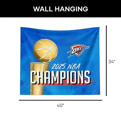 Oklahoma City Thunder 2025 Champs Banner Up Printed Wall Hanging