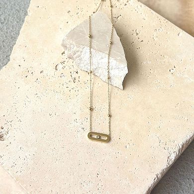 Adornia 18k Gold Plated Bar Necklace