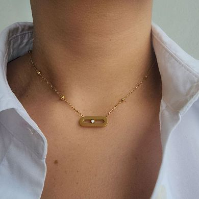 Adornia 18k Gold Plated Bar Necklace