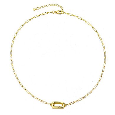 Adornia 14k Gold Plated Lock Necklace