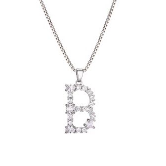 Adornia Silver Tone Crystal Initial Necklace