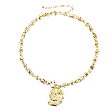 Adornia 14k Gold Plated Chunky Shell Pendant Necklace