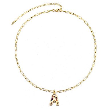 Adornia 14k Gold Plated Funky Initial Paperclip Chain Necklace