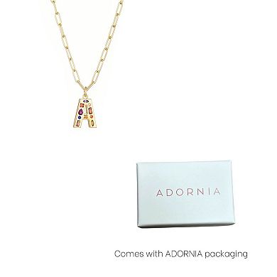 Adornia 14k Gold Plated Funky Initial Paperclip Chain Necklace