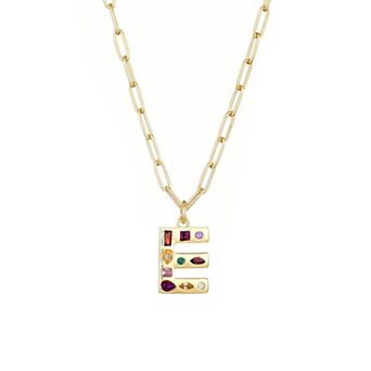 Adornia 14k Gold Plated Funky Initial Paperclip Chain Necklace