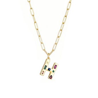 Adornia 14k Gold Plated Funky Initial Paperclip Chain Necklace