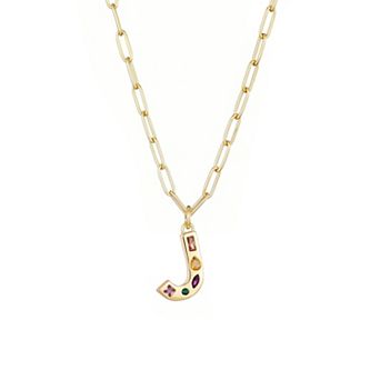 Adornia 14k Gold Plated Funky Initial Paperclip Chain Necklace