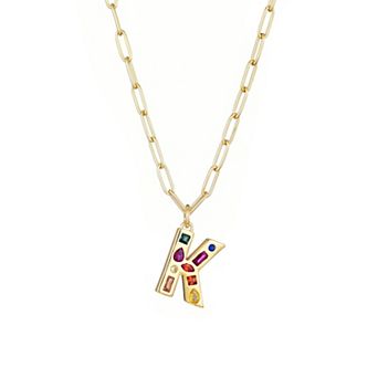 Adornia 14k Gold Plated Funky Initial Paperclip Chain Necklace