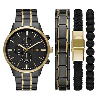 Folio Men's Bracelet Watch & Bracelet Set