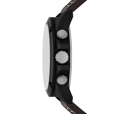 Folio Men's Chronograph Leather Strap Watch, Bracelets & Wallet Set