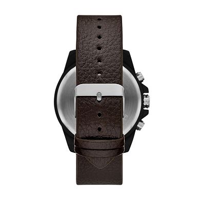 Folio Men's Chronograph Leather Strap Watch, Bracelets & Wallet Set