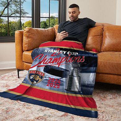 Florida Panthers 2025 Stanley Cup Champs Multiply Silk Touch Throw Blanket