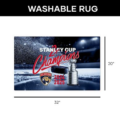 Florida Panthers 2025 Stanley Cup Champions 20" x 32" Washable Rug