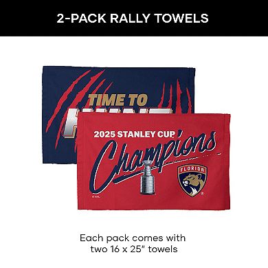 Florida Panthers 2025 Stanley Cup Champions 16" x 25" Gather 2-Pk Fan Towel