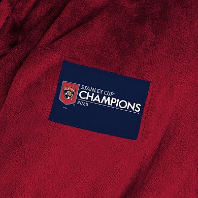Adult Florida Panthers 2025 Stanley Cup Champs Red Silk Touch Robe