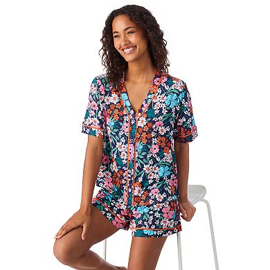 Women's Cuddl Duds® Short Sleeve Pajama Top & Pajama Boxer Short Set