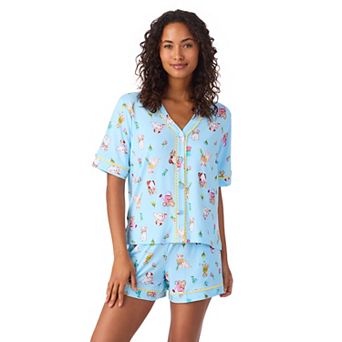 Women's Cuddl Duds® Short Sleeve Pajama Top & Pajama Boxer Short Set