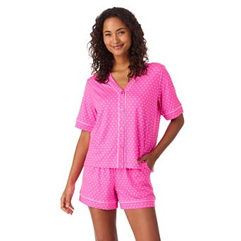 Women's Cuddl Duds® Short Sleeve Pajama Top & Pajama Boxer Short Set