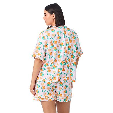 Plus Size Cuddl Duds® Short Sleeve Pajama Top & Pajama Boxer Short Set