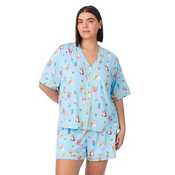 Plus Size Cuddl Duds® Short Sleeve Pajama Top & Pajama Boxer Short Set