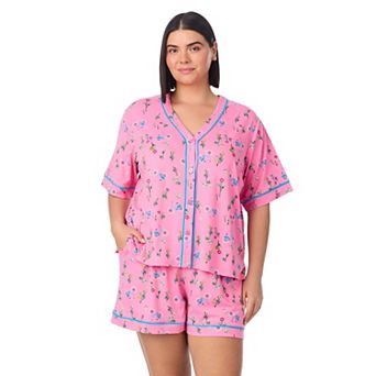 Plus Size Cuddl Duds® Short Sleeve Pajama Top & Pajama Boxer Short Set