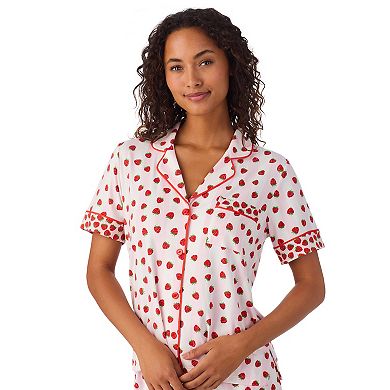 Women's Beauty Sleep Social 2-Piece Notch Pajama Top & Pajama Shorts Set