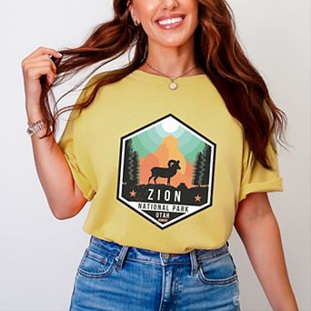 Simply Sage Market Zion National Park Badge Garment Dyed Tee