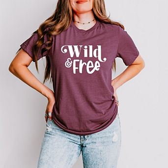 Wild And Free Words - Women's Short Sleeve Graphic T-Shirt