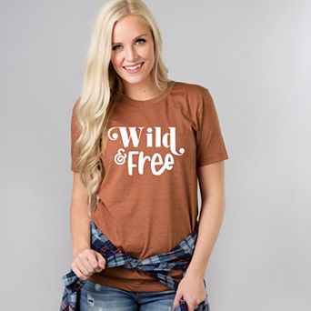 Simply Sage Market Wild And Free Words Short Sleeve Tee