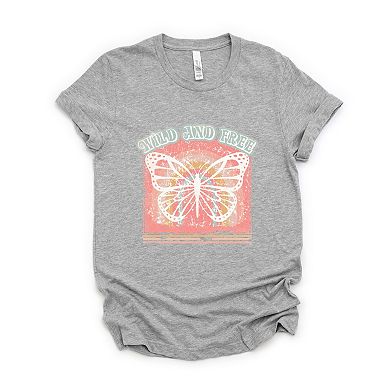 Wild And Free Butterfly - Womens Short Sleeve Tee