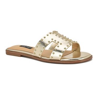 Nine West Giny Women's Studded Slip-On Flat Casual Sandals