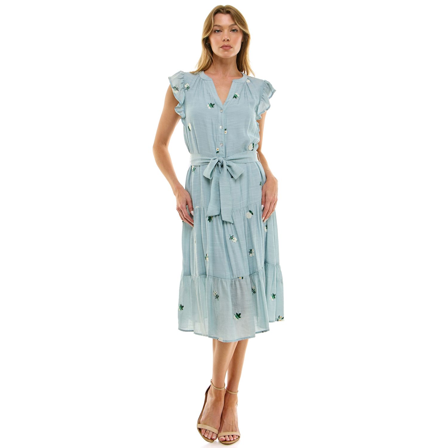 Женские платья Figueroa & Flower Embroidered Midi Dress