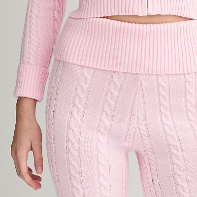 Juniors' Harper & Ivy Fold Over Cable Soft Pants