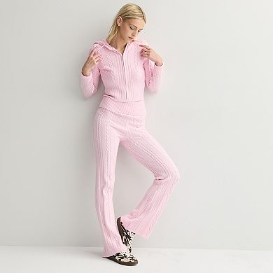 Juniors' Harper & Ivy Fold Over Cable Soft Pants