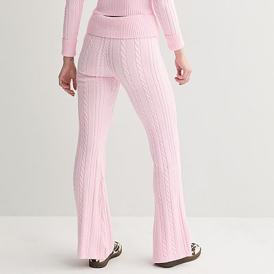 Juniors' Harper & Ivy Fold Over Cable Soft Pants