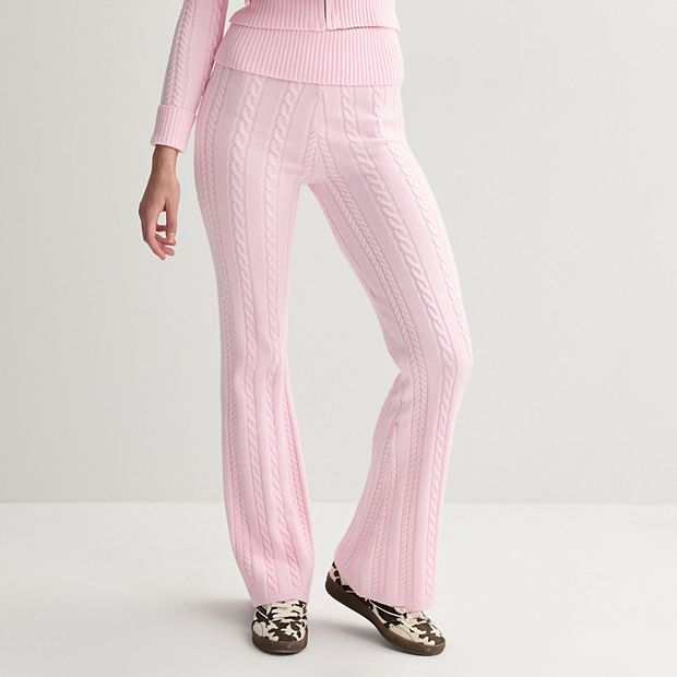 Juniors' Harper & Ivy Fold Over Cable Soft Pants