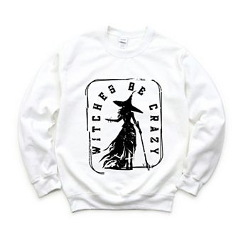 Witches Be Crazy Rectangle - Women's Graphic Sweatshirt