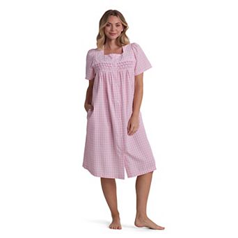 Women's Miss Elaine Essentials Seersucker Short Snap Robe