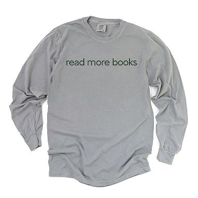 Simply Sage Market Embroidered Read More Books Garment Dyed Long Sleeve