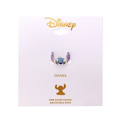Disney's Lilo & Stitch 14k Gold & Fine Silver Over Brass Cubic Zirconia Adjustable Ring