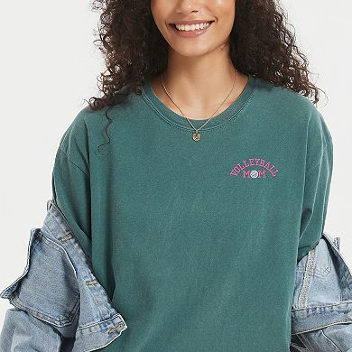 Simply Sage Market Embroidered Volleyball Mom Garment Dyed Tee