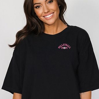 Simply Sage Market Embroidered Volleyball Mom Garment Dyed Tee